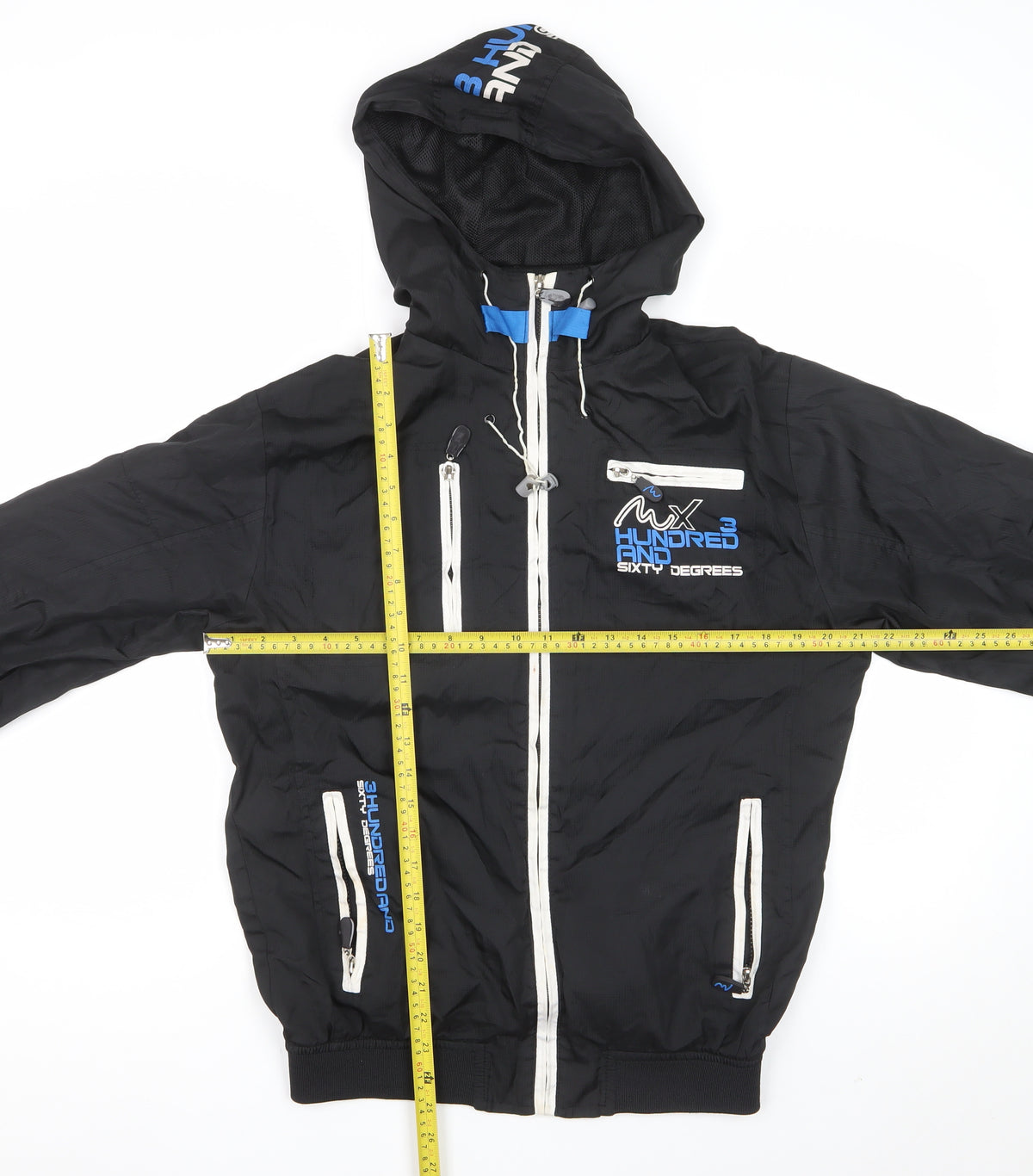 MX 360 Degrees Men’s Black M Hooded Windbreaker Jacket
