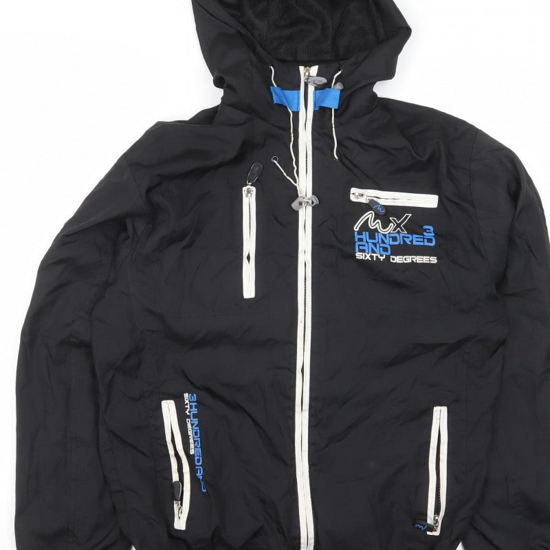 MX 360 Degrees Men’s Black M Hooded Windbreaker Jacket