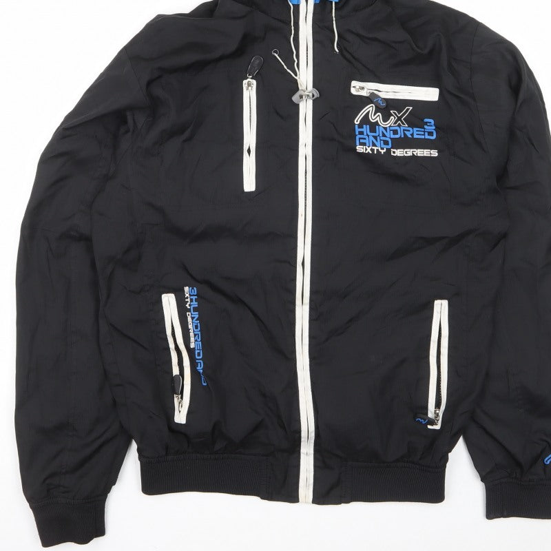 MX 360 Degrees Men’s Black M Hooded Windbreaker Jacket