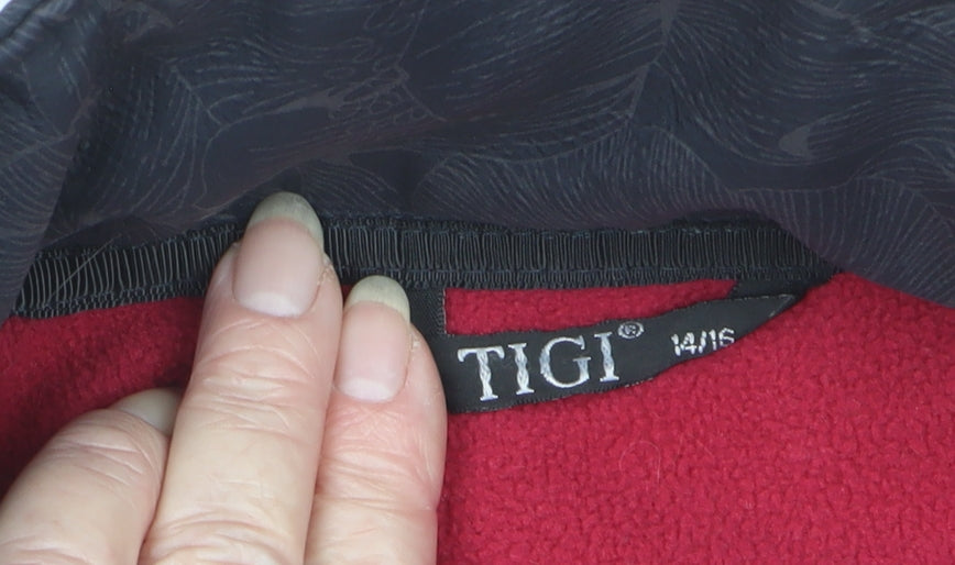 Tigi Women's Black Floral Snap Button Lined Jacket UK 16