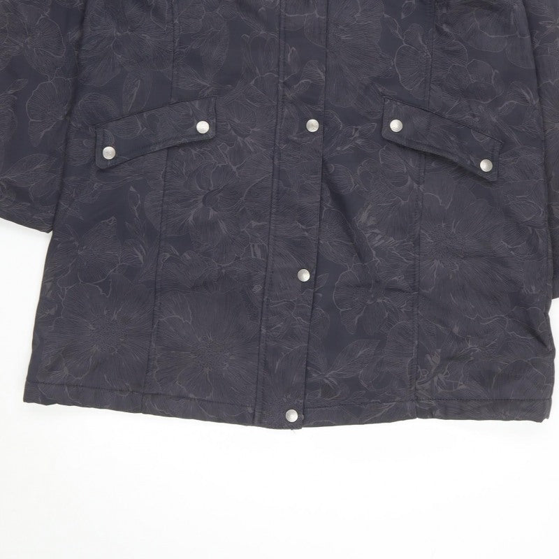 Tigi Women's Black Floral Snap Button Lined Jacket UK 16