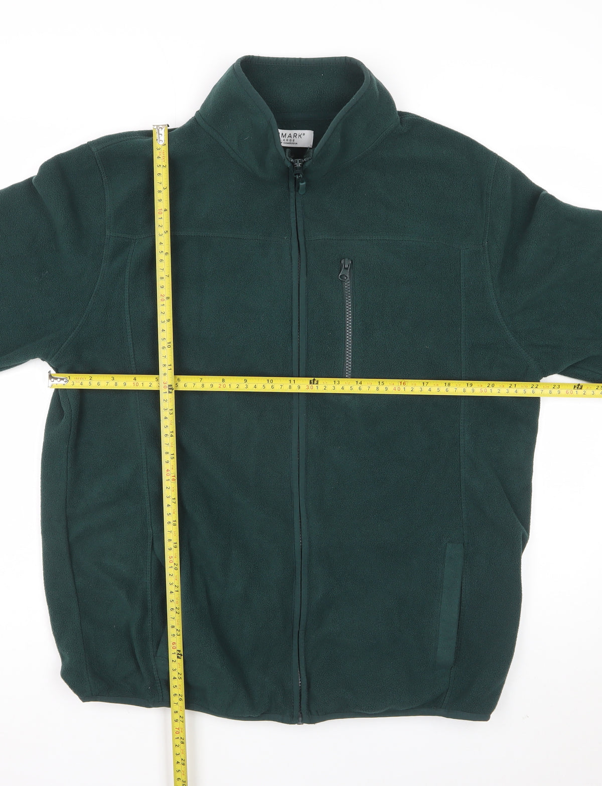 Primark Men’s Green XL Fleece Full Zip Outdoor Jacket Pockets