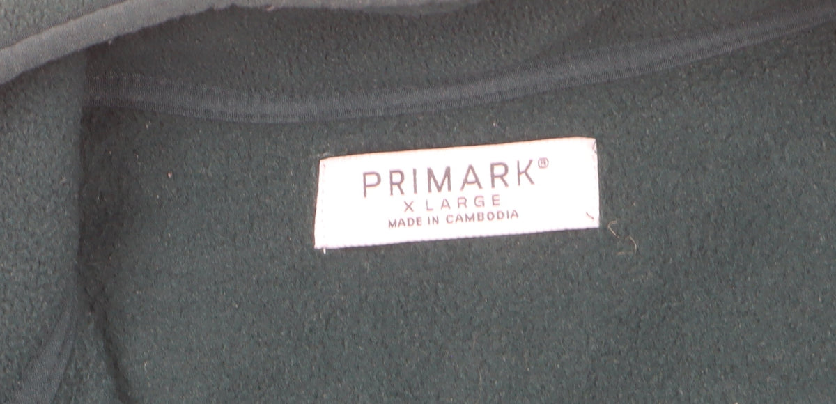 Primark Men’s Green XL Fleece Full Zip Outdoor Jacket Pockets