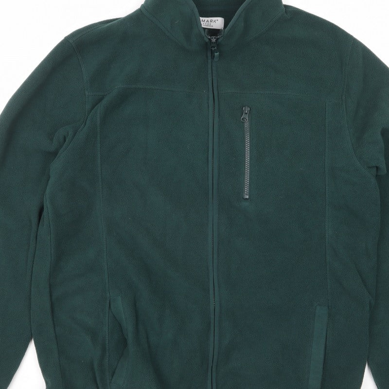 Primark Men’s Green XL Fleece Full Zip Outdoor Jacket Pockets