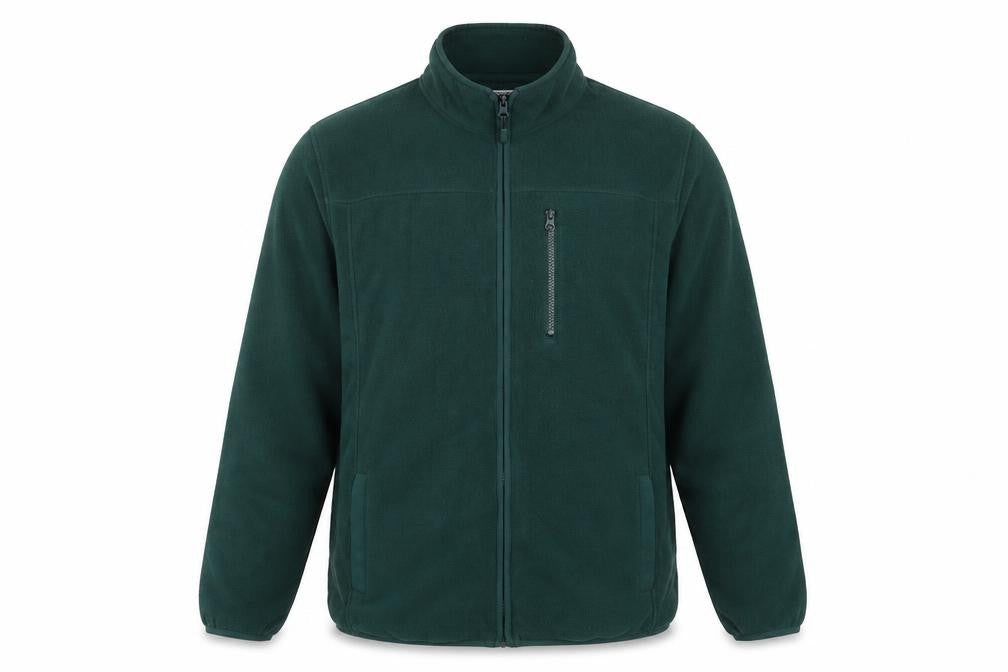 Primark Men’s Green XL Fleece Full Zip Outdoor Jacket Pockets
