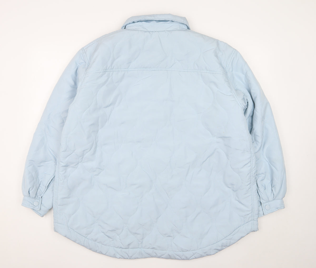 C&A Women’s Blue L Quilted Padded Long Jacket Snap Front