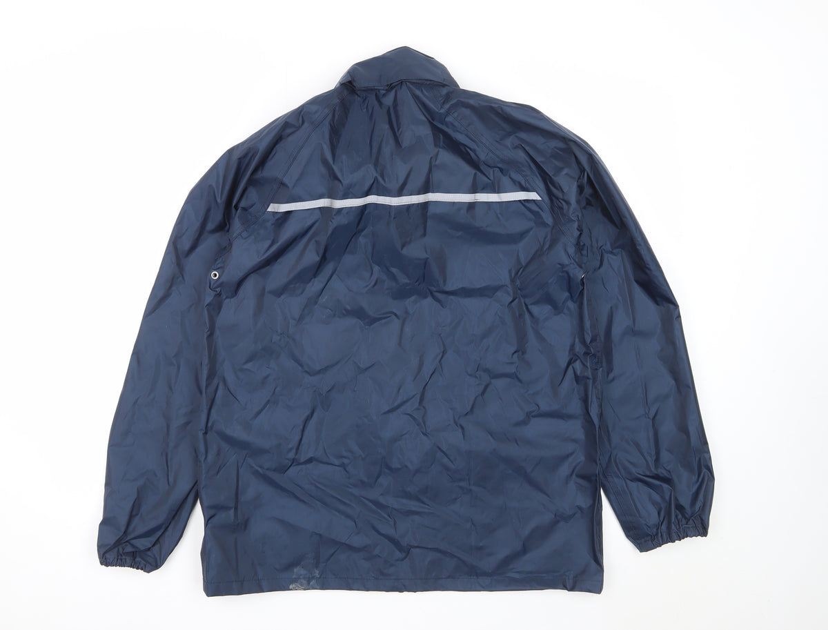 Dry Kids Boys Blue 13-14 Years Rain Jacket Reflective Full Zip
