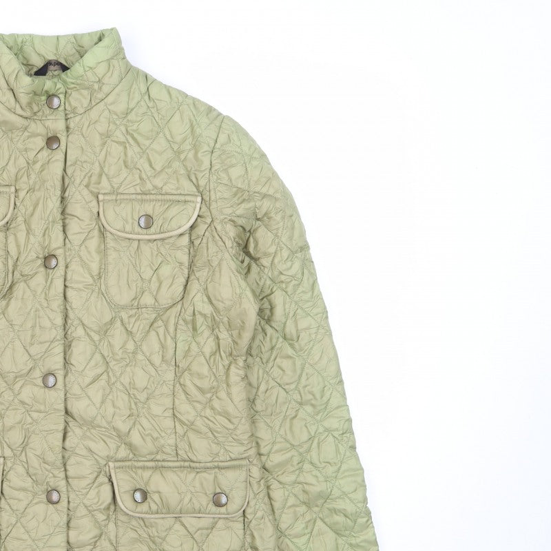 Barbour Women’s Green UK 10 Quilted Puffer Jacket Collared