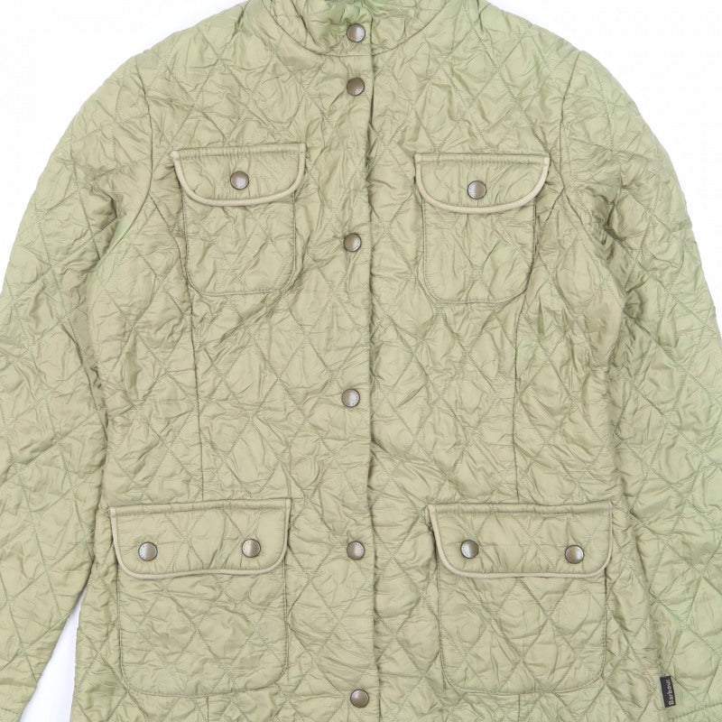 Barbour Women’s Green UK 10 Quilted Puffer Jacket Collared