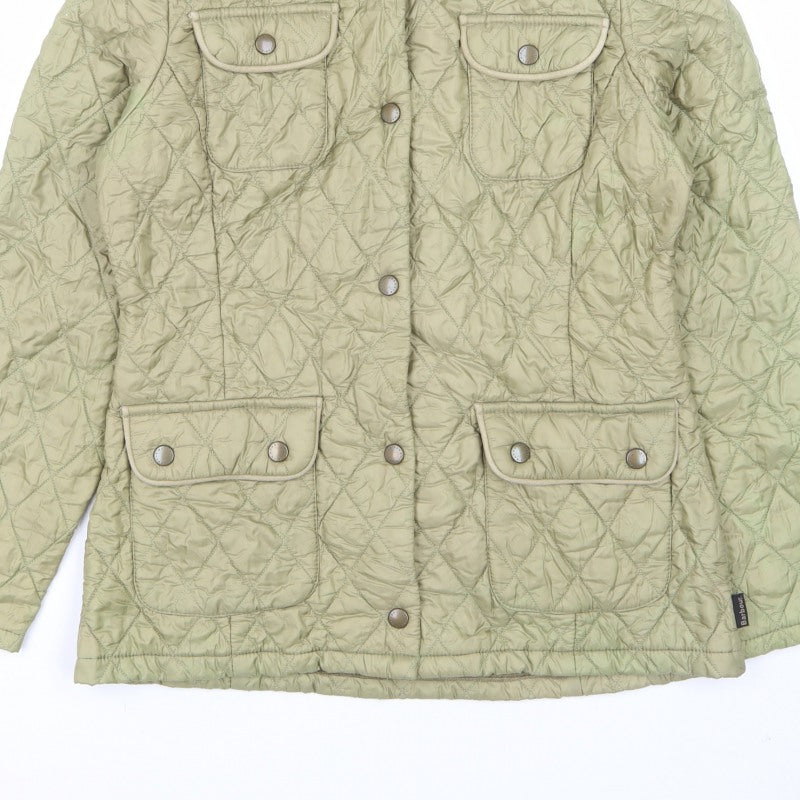 Barbour Women’s Green UK 10 Quilted Puffer Jacket Collared
