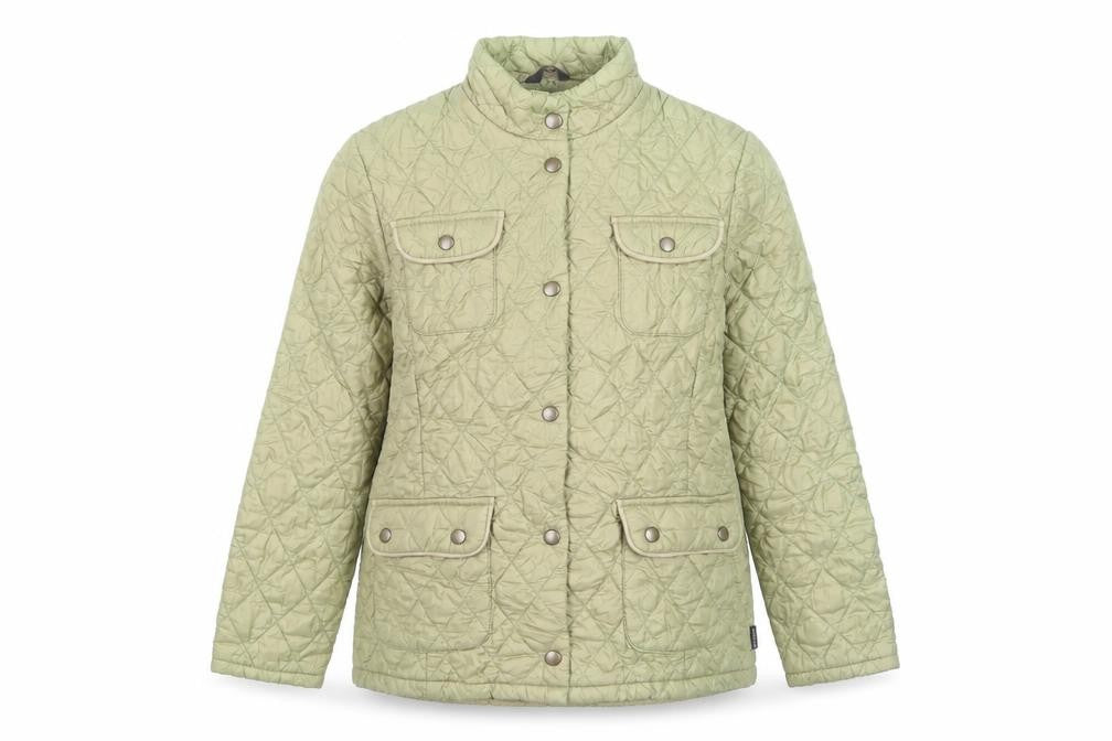 Barbour Women’s Green UK 10 Quilted Puffer Jacket Collared