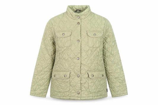 Barbour Women’s Green UK 10 Quilted Puffer Jacket Collared