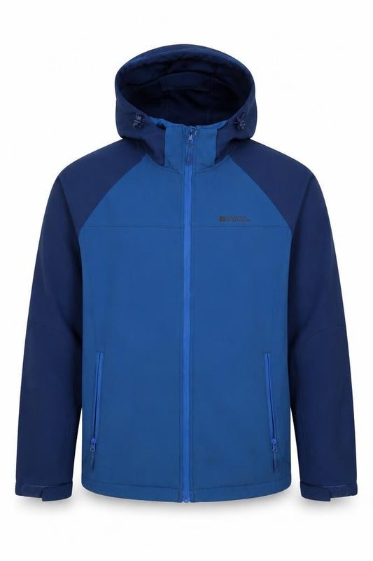 Mountain Warehouse Mens Blue L Exodus Softshell Hooded Outdoor Jacket