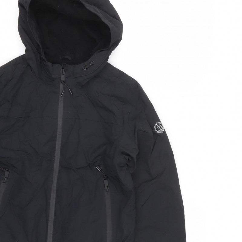 Marks and Spencer Boys Black 10-11 Ski Jacket Hooded Reflective