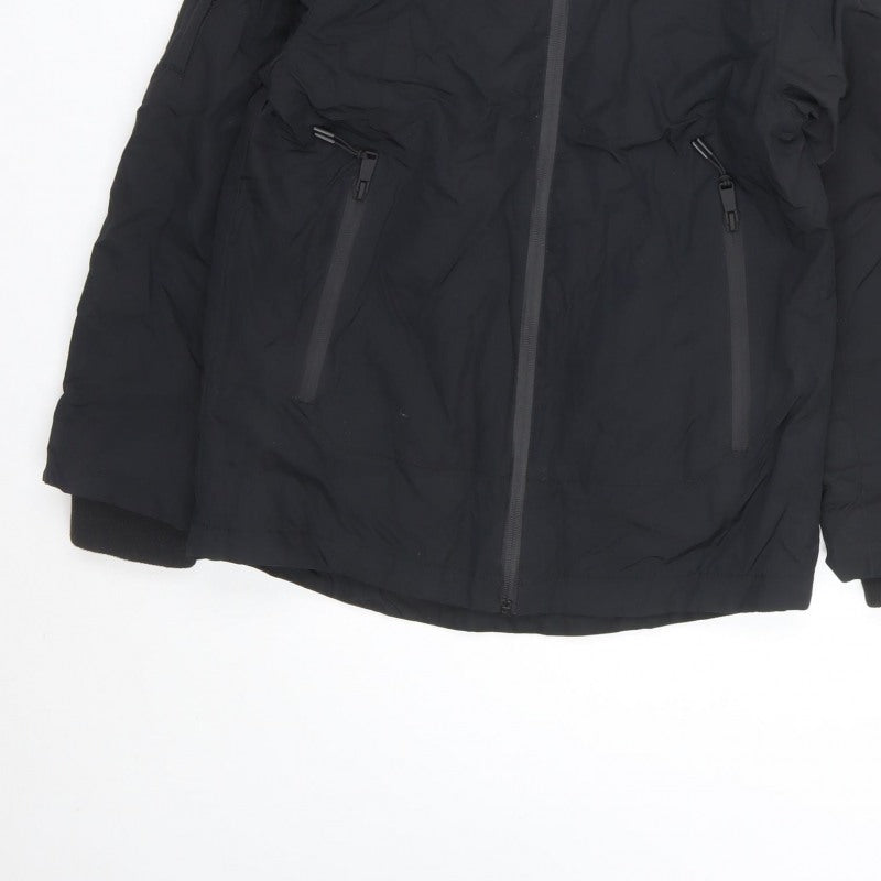 Marks and Spencer Boys Black 10-11 Ski Jacket Hooded Reflective