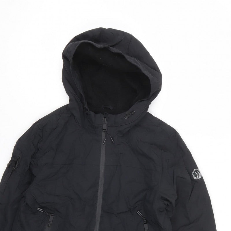 Marks and Spencer Boys Black 10-11 Ski Jacket Hooded Reflective