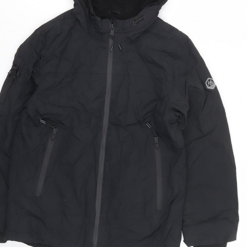 Marks and Spencer Boys Black 10-11 Ski Jacket Hooded Reflective