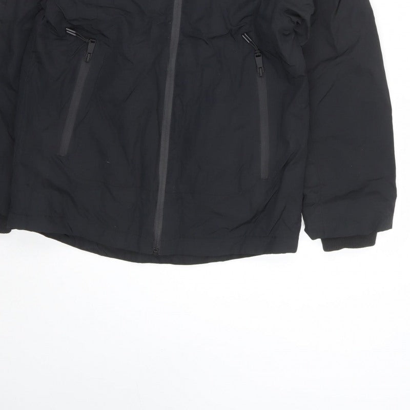 Marks and Spencer Boys Black 10-11 Ski Jacket Hooded Reflective