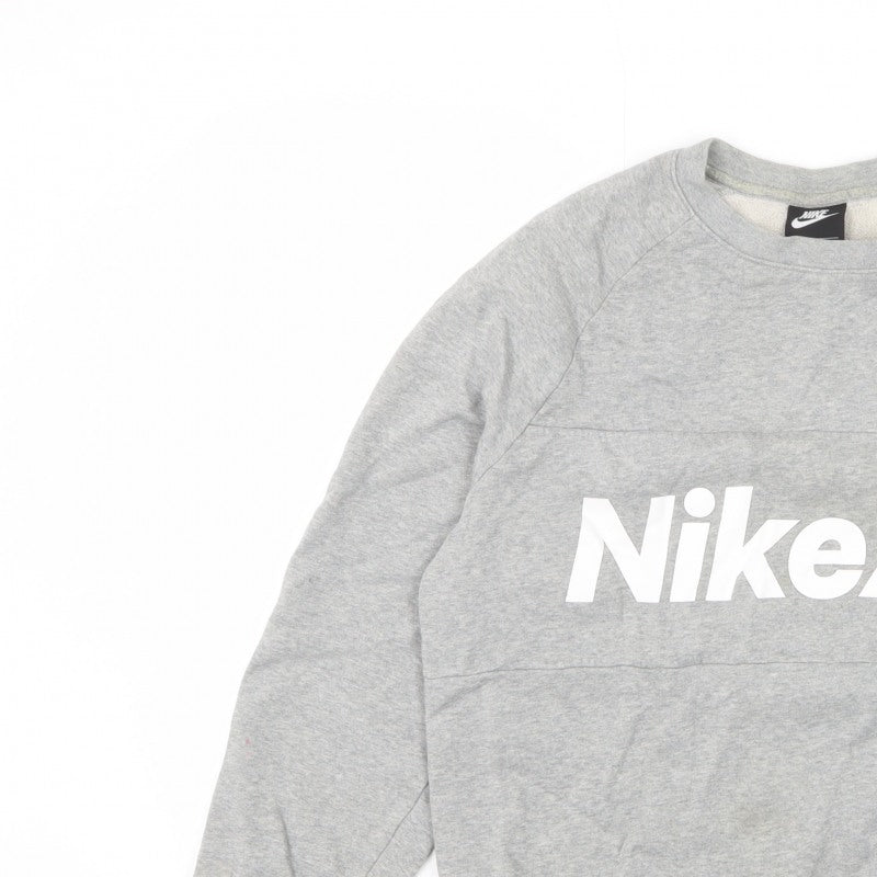 Nike Air Men’s Grey Small Crew Neck Graphic Fleece Sweatshirt