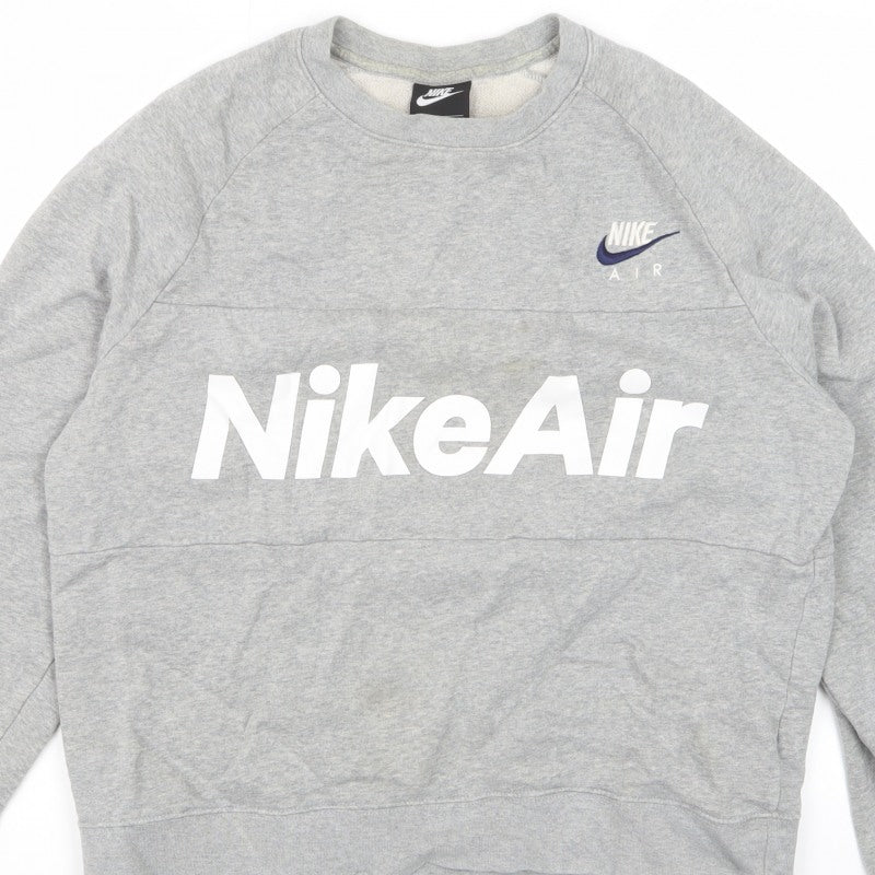 Nike Air Men’s Grey Small Crew Neck Graphic Fleece Sweatshirt