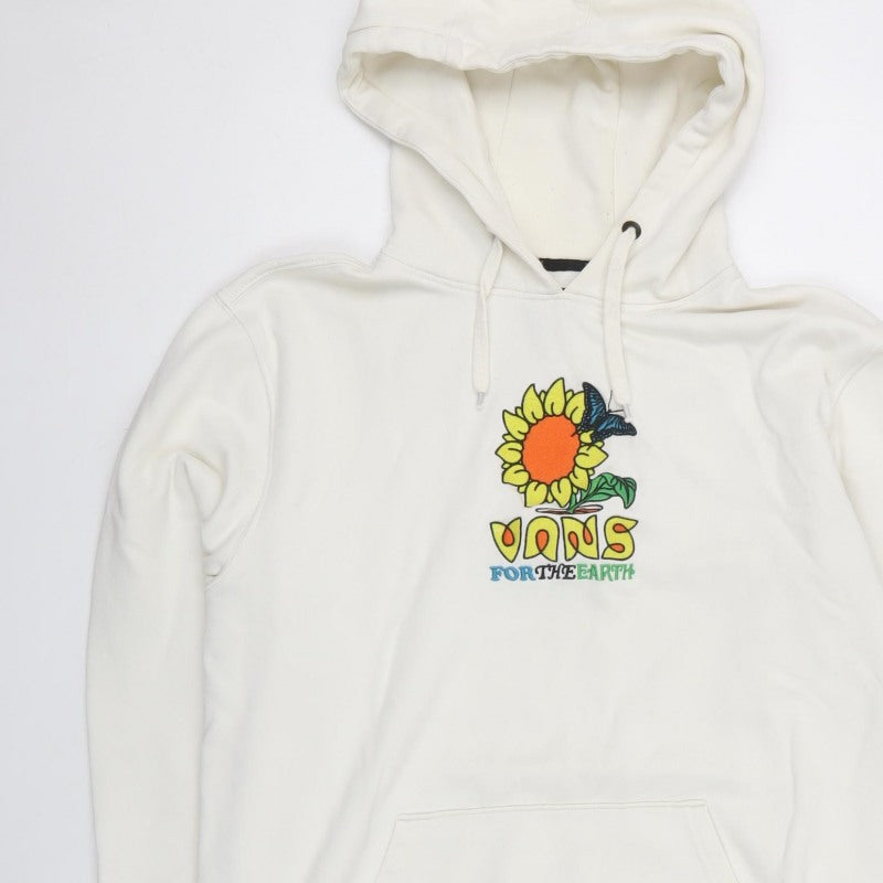 Vans Women’s Ivory Medium Sunflower Butterfly Graphic Pullover Hoodie