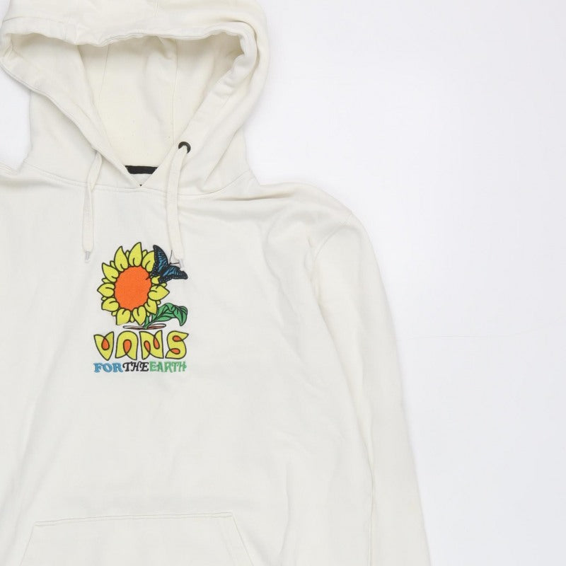 Vans Women’s Ivory Medium Sunflower Butterfly Graphic Pullover Hoodie