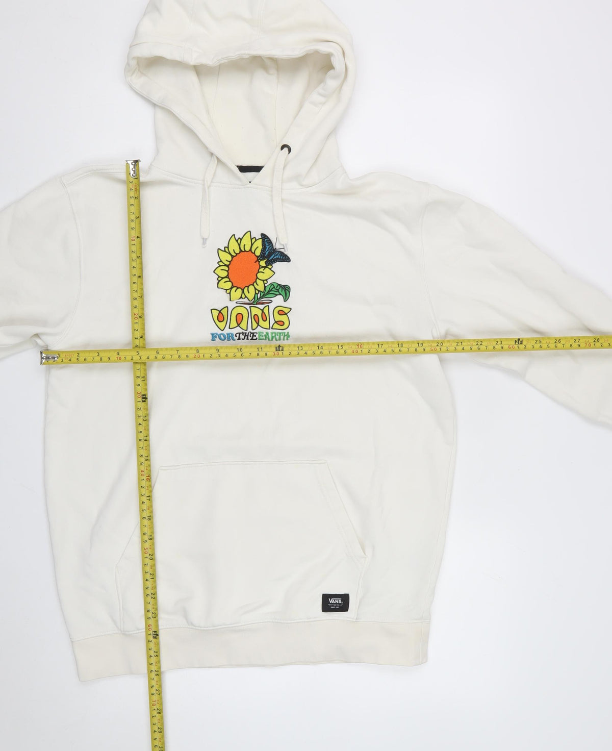 Vans Women’s Ivory Medium Sunflower Butterfly Graphic Pullover Hoodie