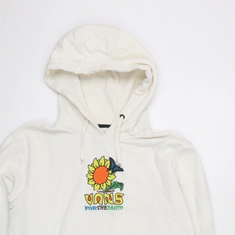 Vans Women’s Ivory Medium Sunflower Butterfly Graphic Pullover Hoodie