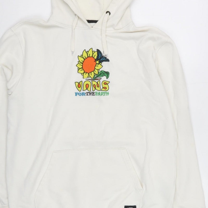 Vans Women’s Ivory Medium Sunflower Butterfly Graphic Pullover Hoodie