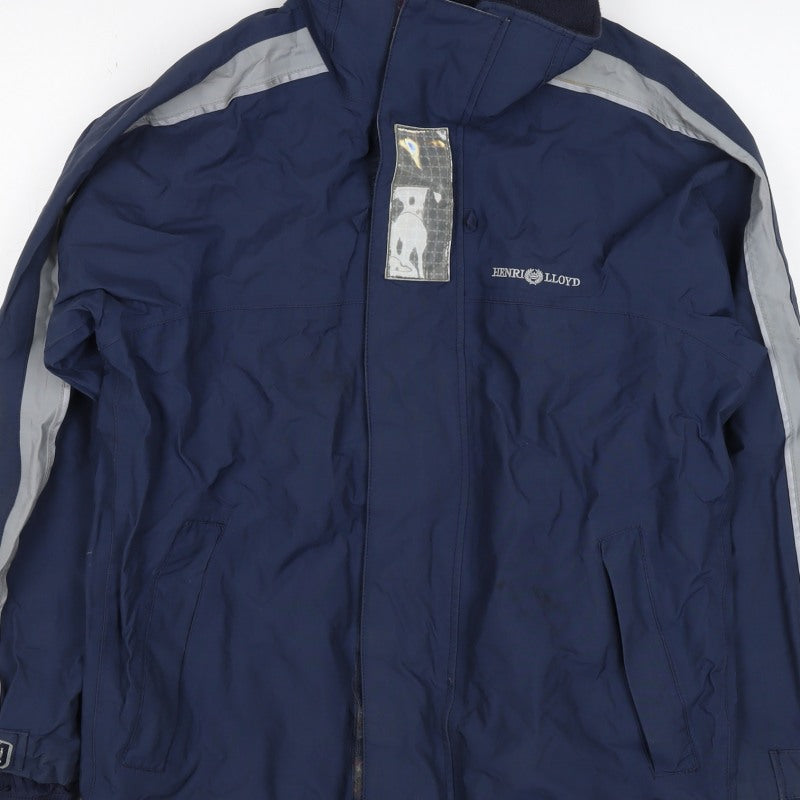 Henri Lloyd Boys Blue XL Ski Jacket Waterproof Reflective Full Zip