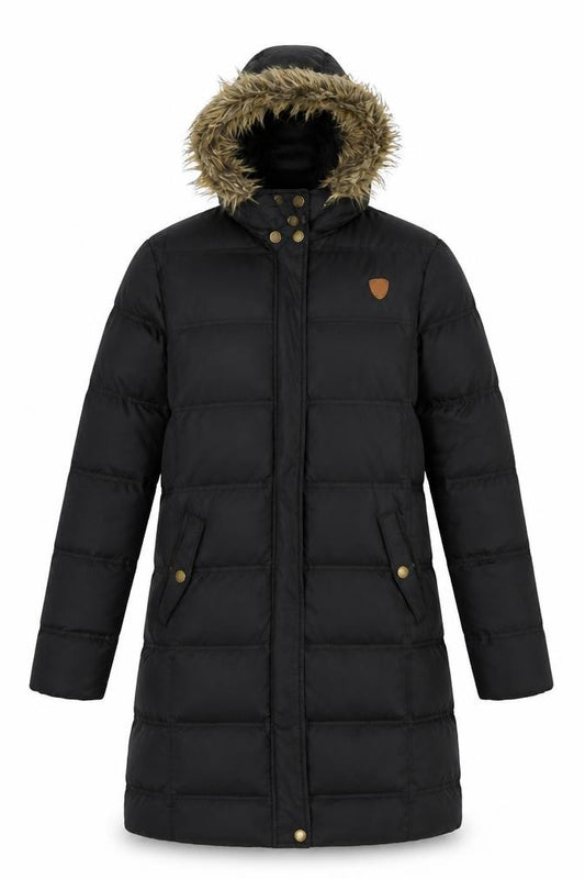 Brave Soul Women’s Black XS UK 8 Puffer Parka Faux Fur Hood