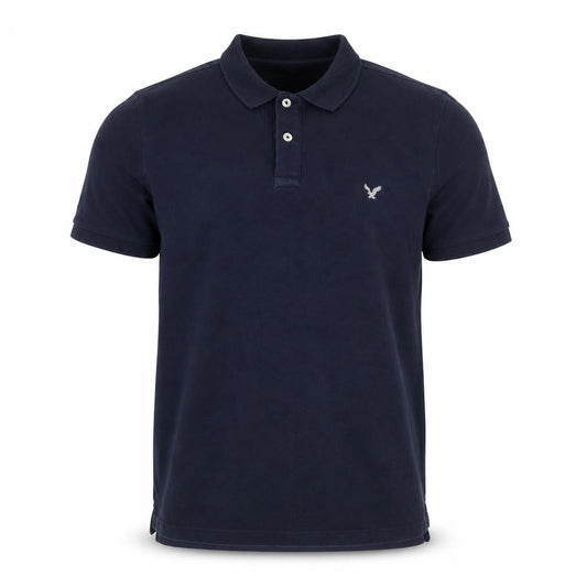American Eagle Men Blue M Core Flex Slim Fit Short Sleeve Polo