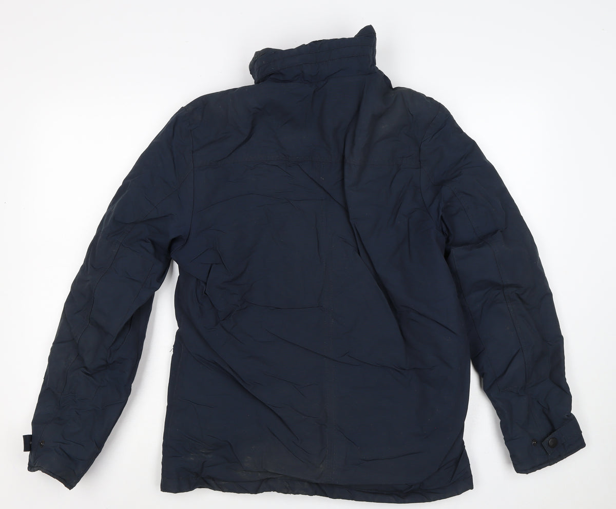 Next Men's Navy Small Padded Military Jacket Zip Pocket Winter Coat