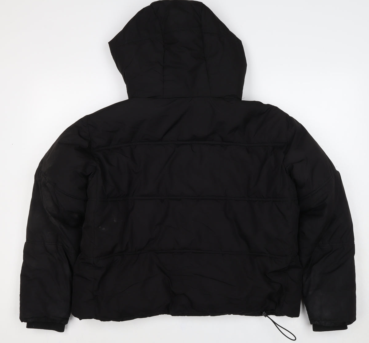 Zara Women’s Black M Hooded Puffer Jacket Short Zip