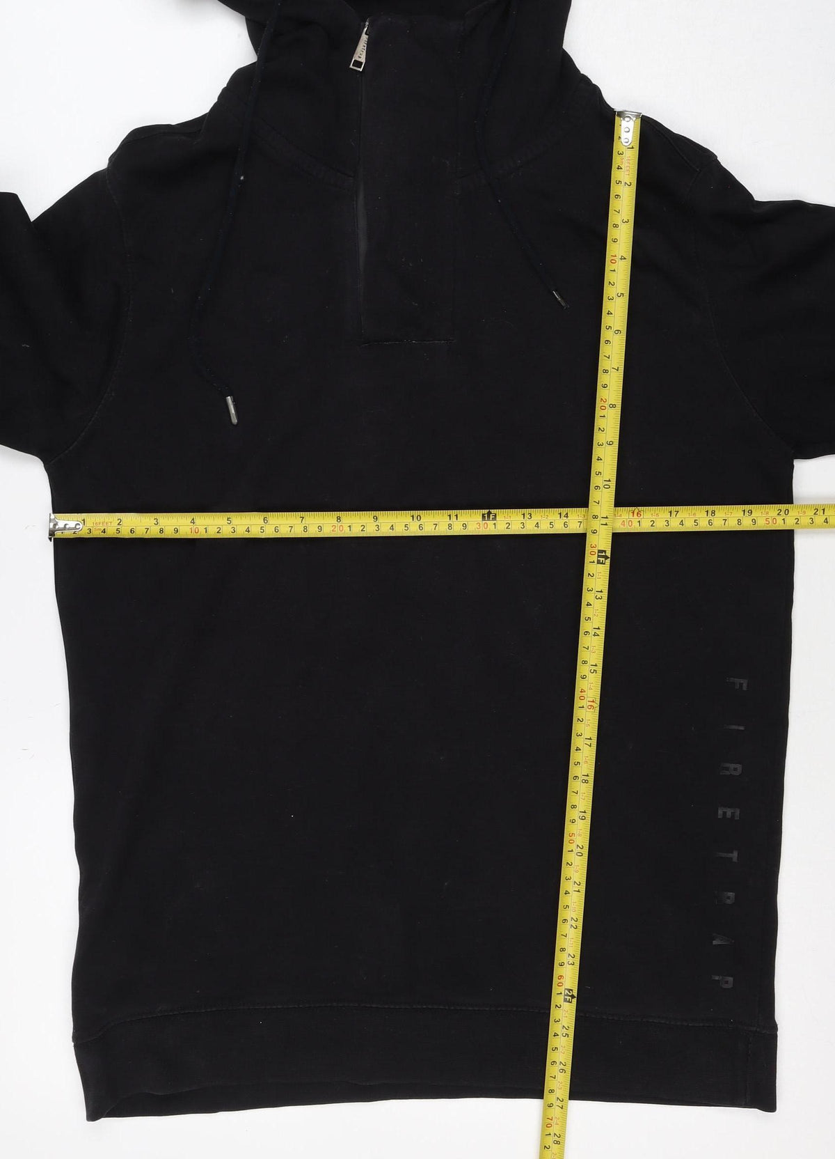 Firetrap Men's Black L Pullover Hoodie Drawstring Pocket Logo
