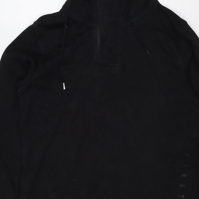 Firetrap Men's Black L Pullover Hoodie Drawstring Pocket Logo