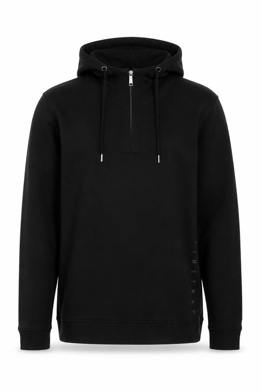 Firetrap Men's Black L Pullover Hoodie Drawstring Pocket Logo