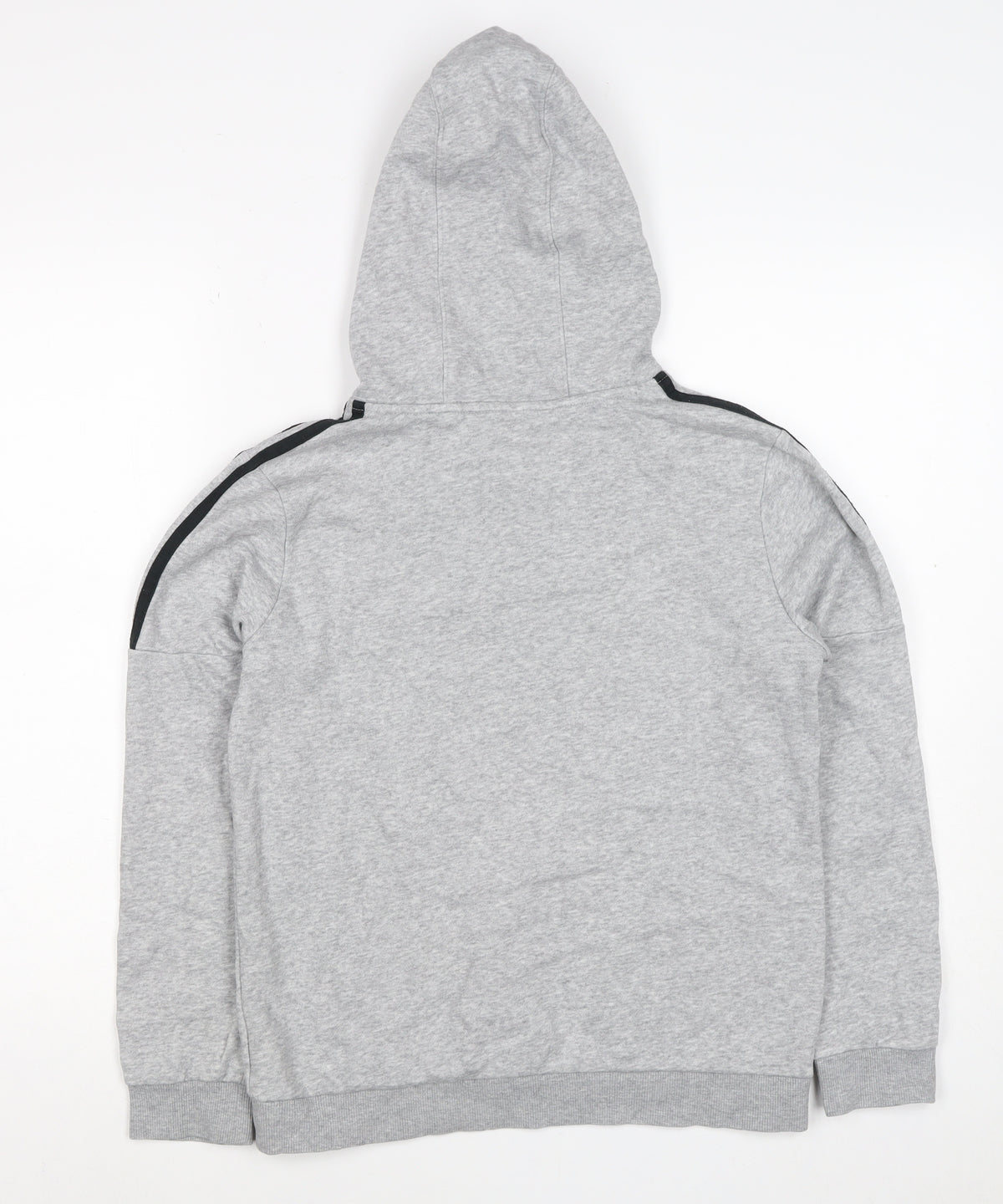 adidas Boys Grey 11-12 Years Pullover Hoodie Logo 3 Stripe
