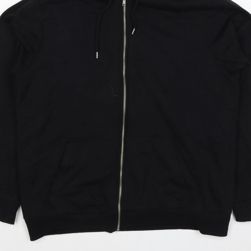 BoohooMAN Men’s Black XL Borg Lined Full Zip Hoodie