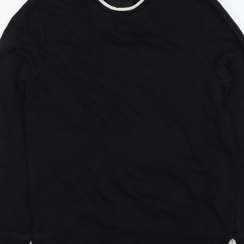 Clockhouse Men’s Black S Crew Neck Layered Hem Pullover Sweatshirt