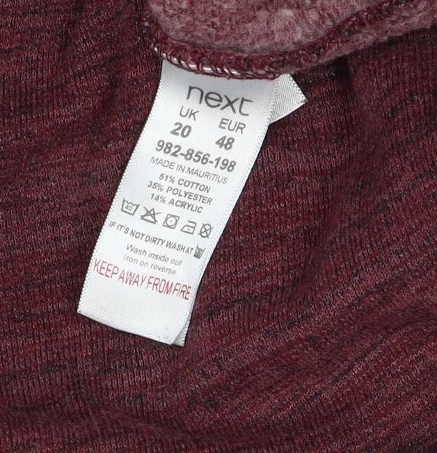 Next Women’s Red UK 20 Pullover Hoodie Cowl Neck Kangaroo Pocket