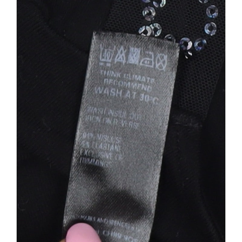 Marks & Spencer Autograph Women Black Sequin V-Neck Tunic UK 18