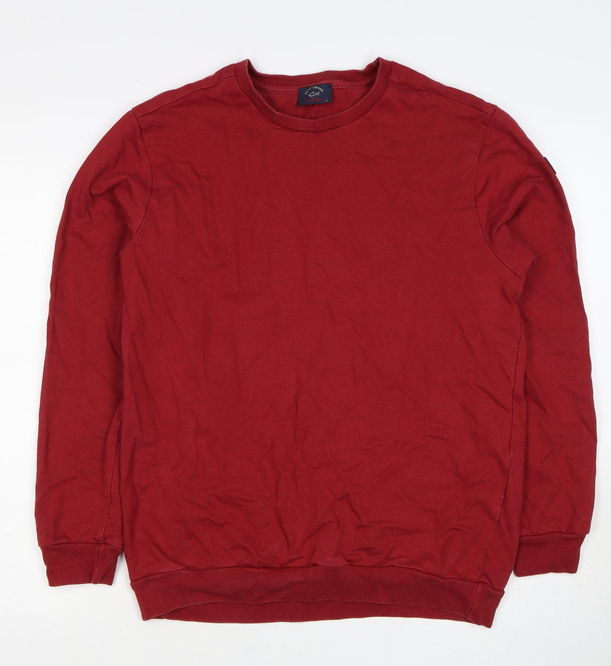 Paul & Shark Men’s Red XL Crew Neck Cotton Pullover Sweatshirt Logo