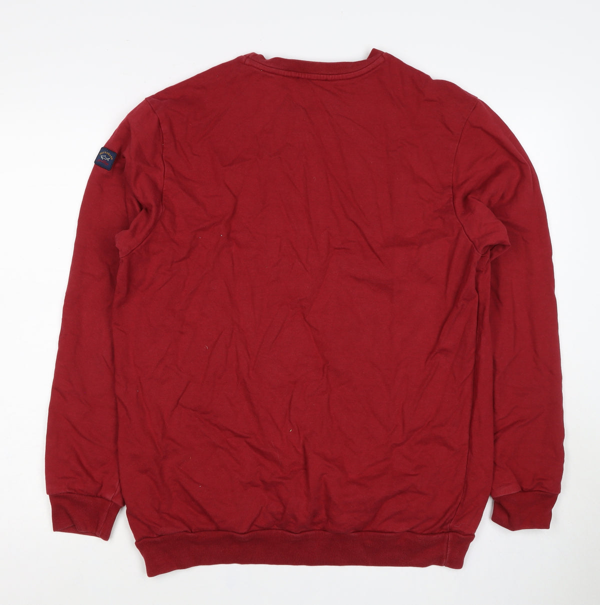 Paul & Shark Men’s Red XL Crew Neck Cotton Pullover Sweatshirt Logo