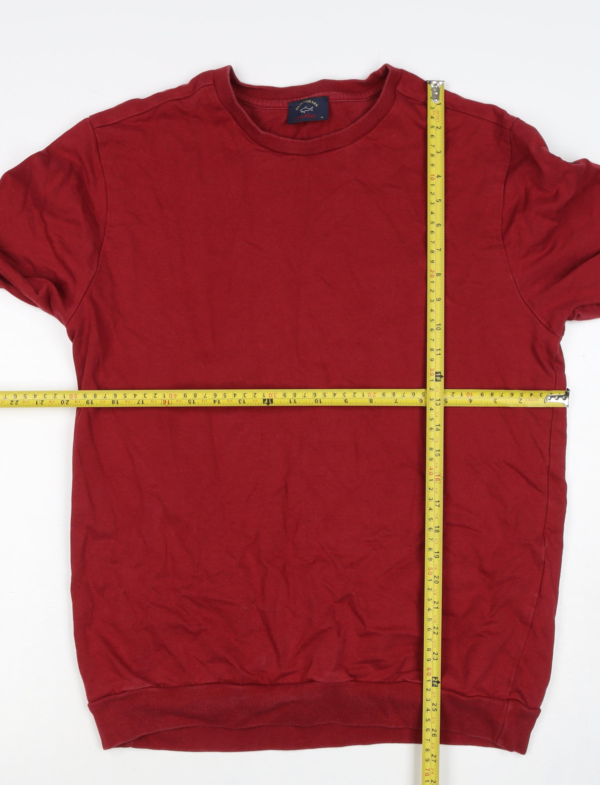 Paul & Shark Men’s Red XL Crew Neck Cotton Pullover Sweatshirt Logo
