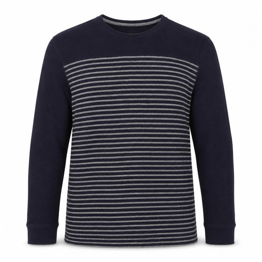 Marks and Spencer Men’s Blue Grey Striped M Crew Neck Sweatshirt