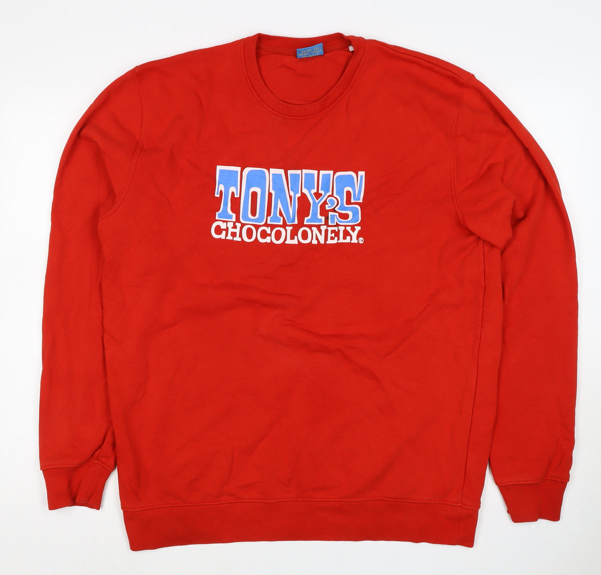Tony's Chocolonely Men Red XL Logo Graphic Crew Neck Sweatshirt