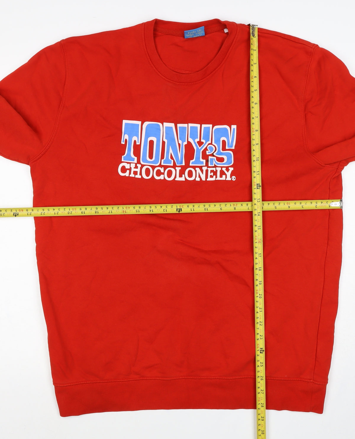 Tony's Chocolonely Men Red XL Logo Graphic Crew Neck Sweatshirt
