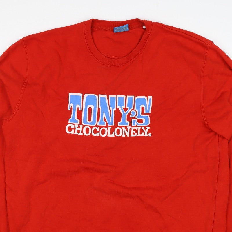 Tony's Chocolonely Men Red XL Logo Graphic Crew Neck Sweatshirt