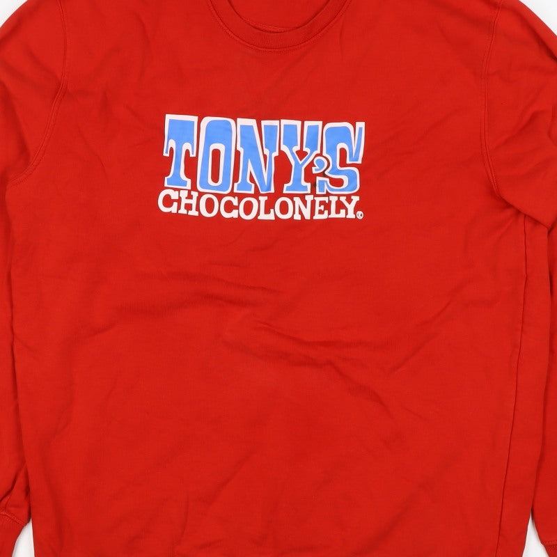 Tony's Chocolonely Men Red XL Logo Graphic Crew Neck Sweatshirt